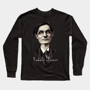 Rudolf Steiner Caricature Anthroposophy Esoteric Design Long Sleeve T-Shirt